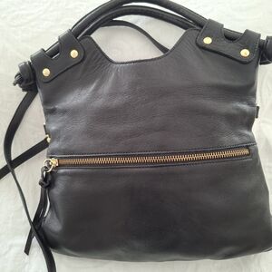 PIETRO ALESSANDRO BLACK  LEATHER BAG WITH SHOULDER STRAP